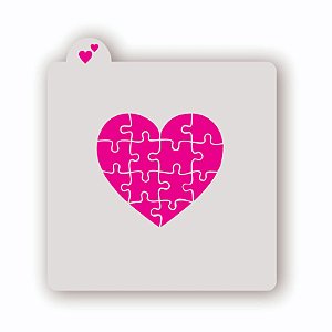 Estêncil Coração Quebra-Cabeça