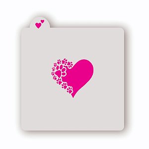 Estêncil Patinhas Coração