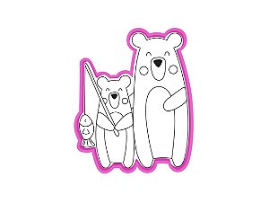 Cortador de biscoito pai urso pescador