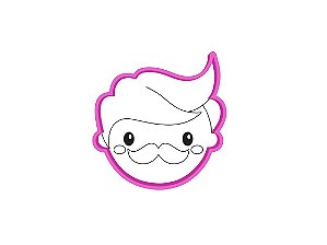 Cortador de Biscoito Carinha Homem de bigode