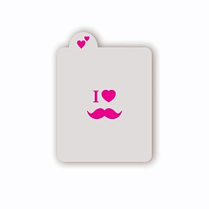 Estêncil I love bigode M