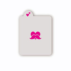 Estêncil Bigode Coração M