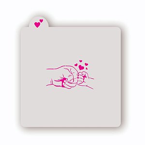 Estêncil Mãos Pai e Filho