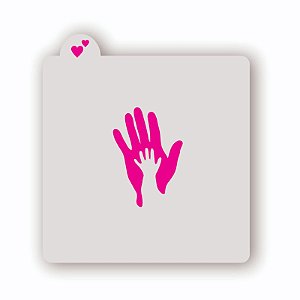 Estêncil Mão Pai e Filho