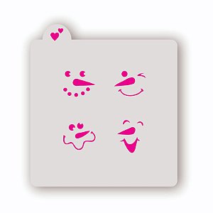 Estêncil Rosto Boneco de Neve