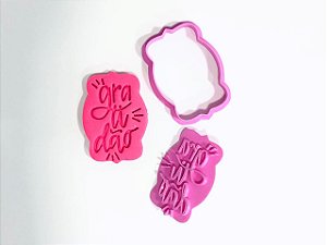 Cortador de Biscoito Gratidão com carimbo