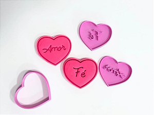 Kit Cortador de Biscoito Amor e Fé