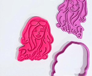 Cortador de Biscoito Barbie com Carimbo