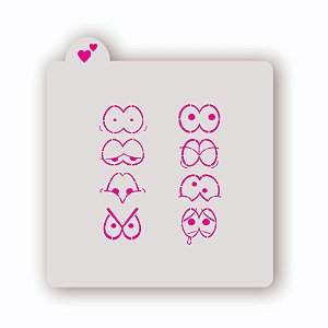 Estêncil olhinhos Divertidos