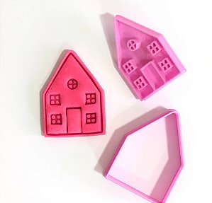 Cortador de Biscoito Casinha com Carimbo A1