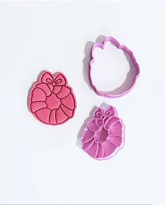 Cortador de Biscoito Guirlanda com carimbo