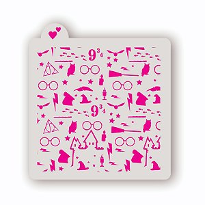 Estêncil Fundo Harry Potter