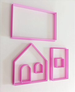 Kit Cortadores de bolacha Casa 3d