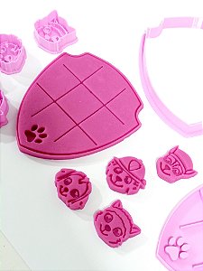 Kit cortadores jogo da velha patrulha canina