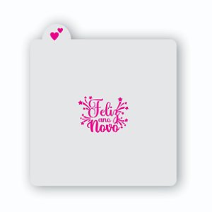 Estêncil Feliz Ano Novo Fogos