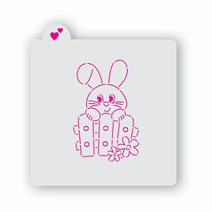 Estêncil Coelho na Cerca