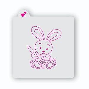 Estêncil Coelho Pintando