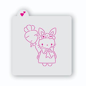 Estêncil Coelha com Balão