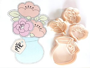 Kit Cortadores de Biscoito Arranjo de Flores