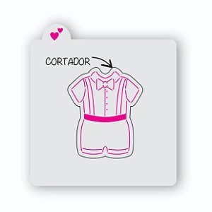 Roupa social com gravata estêncil e cortador