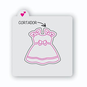 Vestido com laço Estêncil e cortador