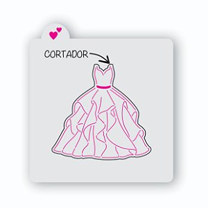 Vestido de noiva princesa Estêncil e cortador