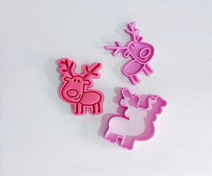 Cortador de biscoito rena natalina