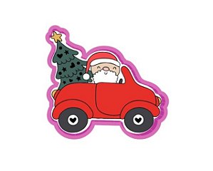 Cortador de biscoito Papai Noel no carro