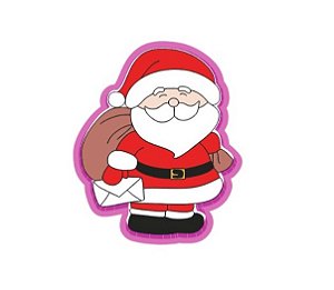 Cortador de Biscoito Papai noel segurando saco de presente