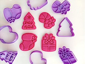 Kit Cortadores de Biscoitos Feliz Natal A