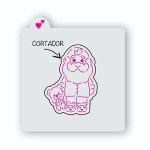 Cortador de Biscoito Papai Noel de pijama com ursinho