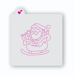 Estêncil papai noel no trenó