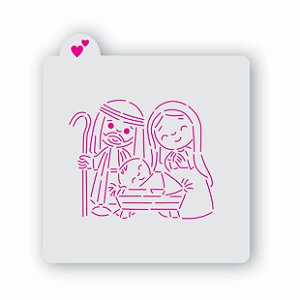 Estêncil Sagrada família Presépio A