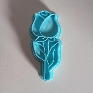 Cortador de Biscoito Rosa com carimbo