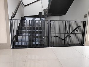 Portão de Segurança + coluna fixa - Largura até 3 metros reto ou em "L"  Altura 125cm - Alumínio