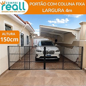 Portão de Segurança para Crianças e Pets 150cm x até 4m com Coluna Fixa em Alumínio