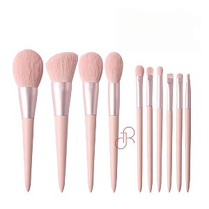Kit pinceis 10 peças Pink JR - Jessica Rayane Makeup