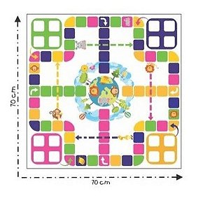 Jogo Tradicional Ludo dos Bichos Gigante - Bate Bumbo