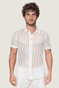 Camisa Aberta Tricot Arrastão