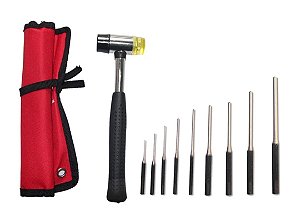 Kit saca pino 9pç e Martelo - rollpin - ARMEIRO