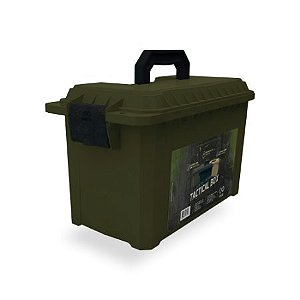 Caixa tática box média - verde militar/ preto/ tan
