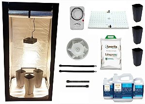 KIT LED EASY TO GROW 80x80x160 - 65w Quantum Board LM301H - Bivolt