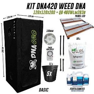 KIT GROW DNA420 WEED BASIC 120X120X200 + QB480W lm283b