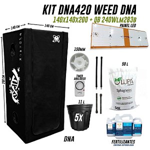 KIT GROW DNA420 WEED DNA 140X140X200  + QB 240W lm283b