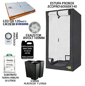 KIT PROBOX ECO 60x60x140 - Quantum Board LM283B 120w - Bivolt