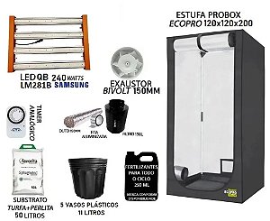 KIT PROBOX ECO 80x80x160 - Quantum Board LM281B 240w - Bivolt