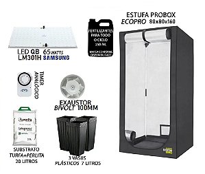 KIT PROBOX ECO 80x80x160 - Quantum Board LM301H 65w - Bivolt