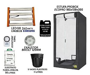 KIT PROBOX ECO 100x100x200 - Quantum Board LM281B 240w - Bivolt