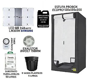 KIT PROBOX ECO 120x120x200 – Quantum Board LM301H 240w - Bivolt