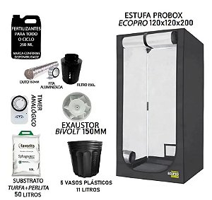 KIT PROBOX ECO 120x120x200 - Sem Luz + Filtro 150l